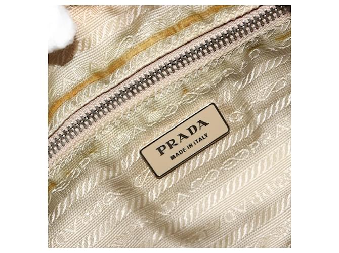 PRADA Hand Bag Canvas Beige Silver - vista 21