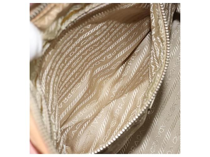 PRADA Hand Bag Canvas Beige Silver - vista 25