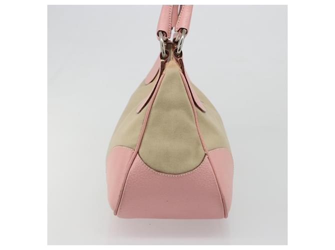 PRADA Hand Bag Canvas Beige Silver - vista 4