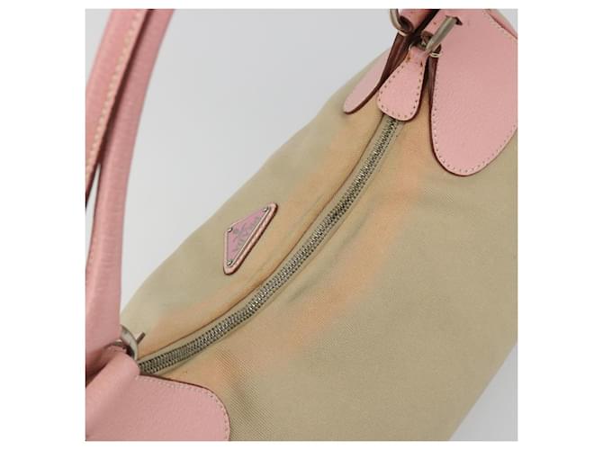 PRADA Hand Bag Canvas Beige Silver - vista 6