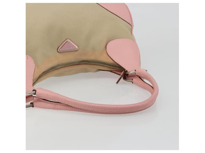 PRADA Hand Bag Canvas Beige Silver - vista 8