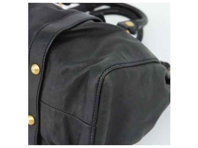 Miu Miu Hand Bag Leather 2way Black Gold - vista 10