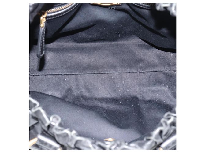 Miu Miu Hand Bag Leather 2way Black Gold - vista 11