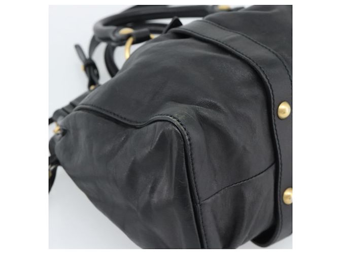 Miu Miu Hand Bag Leather 2way Black Gold - vista 15