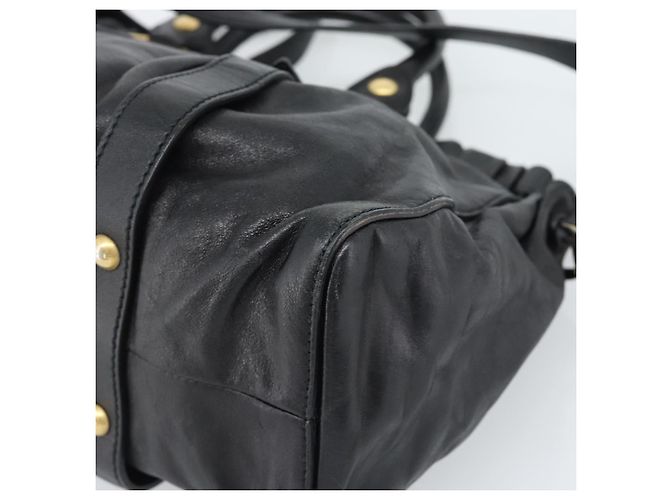 Miu Miu Hand Bag Leather 2way Black Gold - vista 16