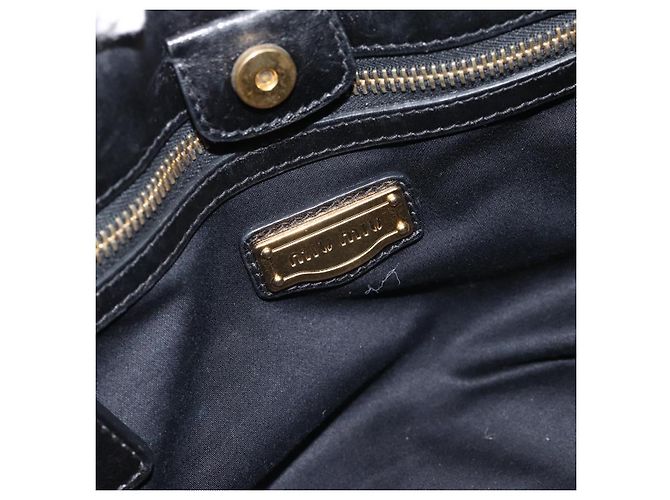 Miu Miu Hand Bag Leather 2way Black Gold - vista 18