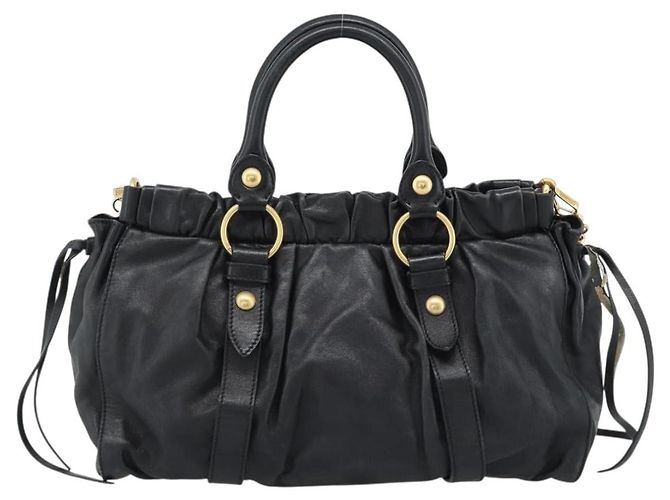Miu Miu Hand Bag Leather 2way Black Gold - vista 2