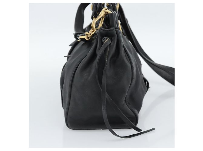 Miu Miu Hand Bag Leather 2way Black Gold - vista 4