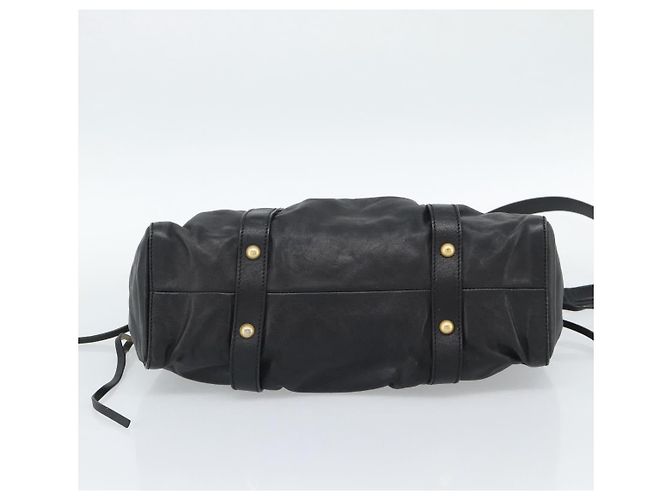 Miu Miu Hand Bag Leather 2way Black Gold - vista 5