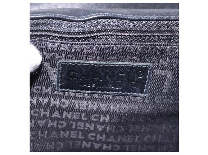 CHANEL Choco Bar Chain Shoulder Bag Satin Black Silver CC - vista 18
