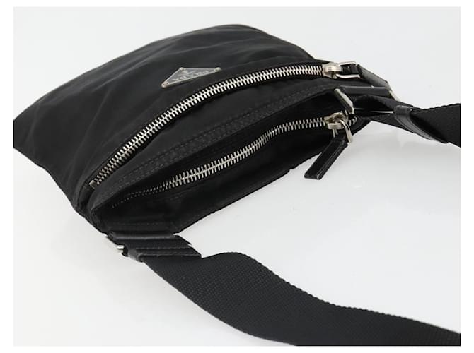 PRADA Shoulder Bag Nylon Black Silver - vista 6