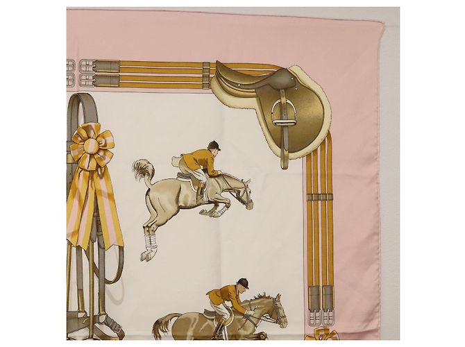 Hermès HERMES Carre 90 Scarf  JUNPING  Silk Pink - vista 4