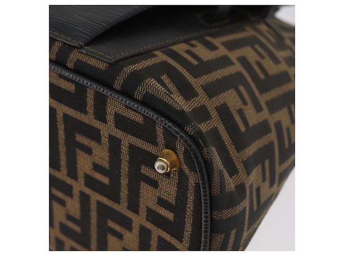 FENDI Zucca Canvas Hand Bag Black Brown - vista 14