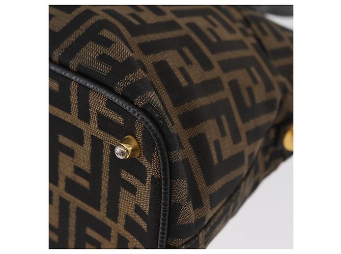 FENDI Zucca Canvas Hand Bag Black Brown - vista 16