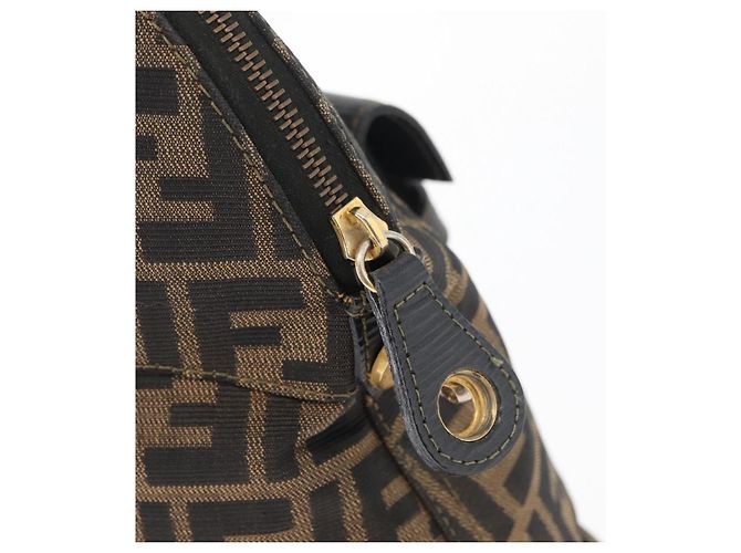 FENDI Zucca Canvas Hand Bag Black Brown - vista 17