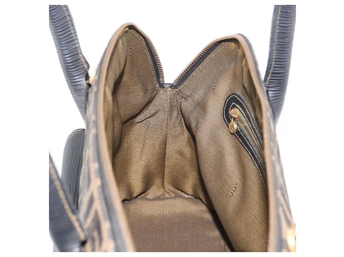 FENDI Zucca Canvas Hand Bag Black Brown - vista 21