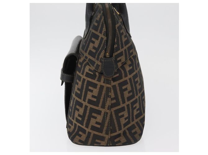 FENDI Zucca Canvas Hand Bag Black Brown - vista 3