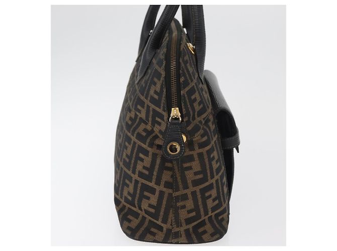 FENDI Zucca Canvas Hand Bag Black Brown - vista 4