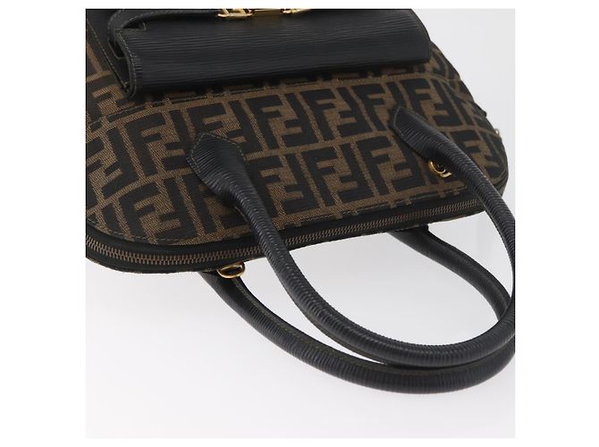 FENDI Zucca Canvas Hand Bag Black Brown - vista 6