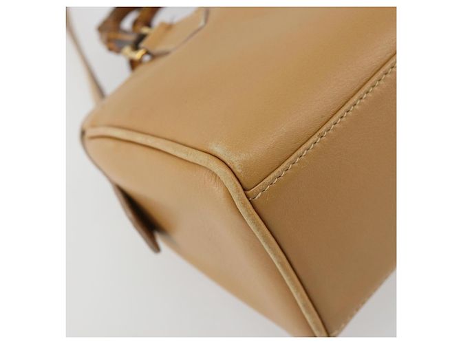 GUCCI Sac à main Bamboo Cuir 2way Beige Gold - vue 15