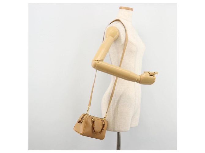 GUCCI Sac à main Bamboo Cuir 2way Beige Gold - vue 25