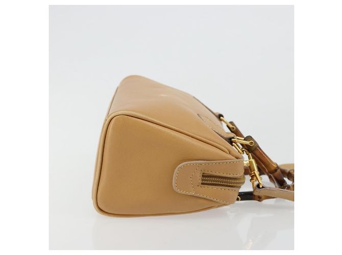 GUCCI Sac à main Bamboo Cuir 2way Beige Gold - vue 4