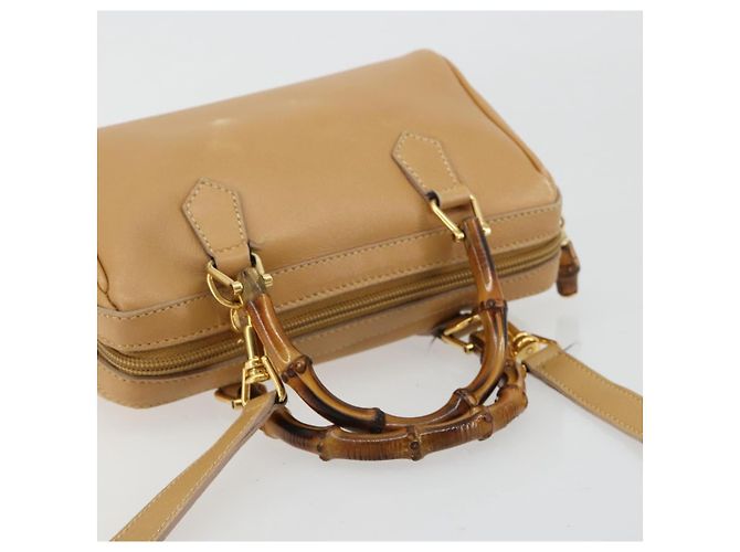 GUCCI Sac à main Bamboo Cuir 2way Beige Gold - vue 7