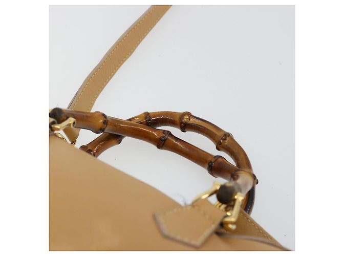 GUCCI Sac à main Bamboo Cuir 2way Beige Gold - vue 8