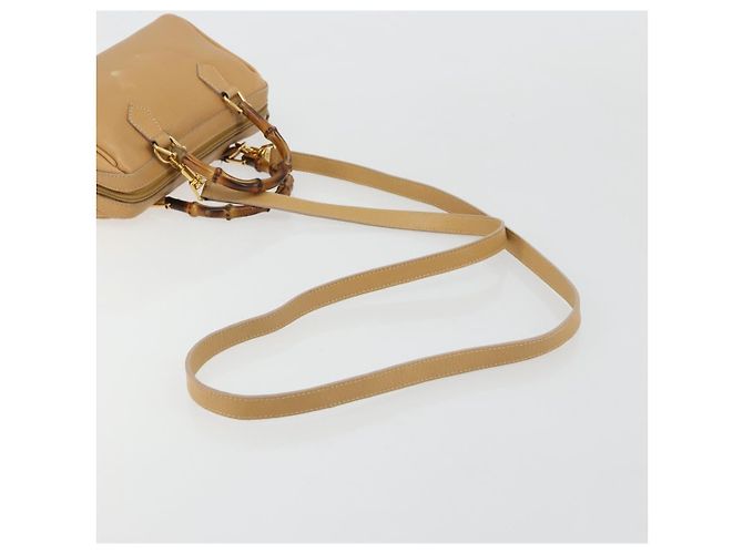 GUCCI Sac à main Bamboo Cuir 2way Beige Gold - vue 9