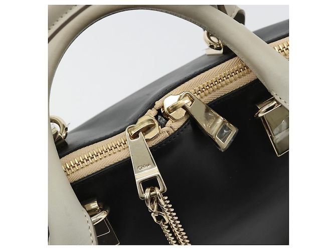Chloé Chloe Bailey Hand Bag Leather 2way Black Gold - vista 16