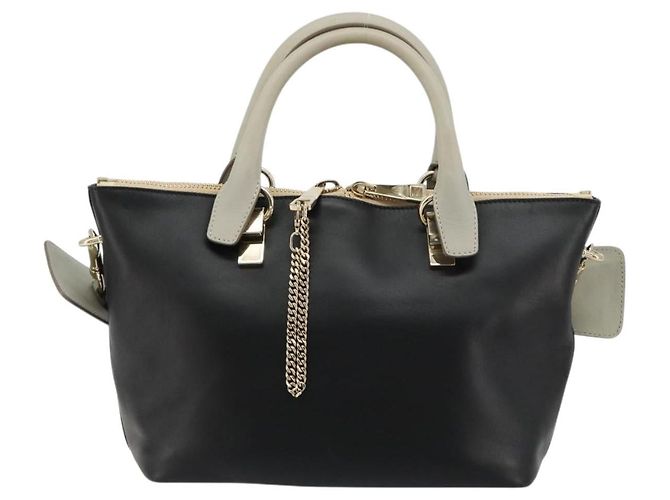 Chloé Chloe Bailey Hand Bag Leather 2way Black Gold - vista 2