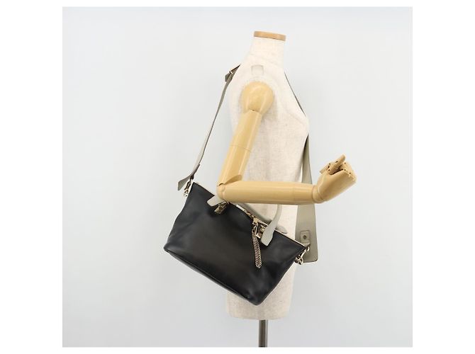 Chloé Chloe Bailey Hand Bag Leather 2way Black Gold - vista 24
