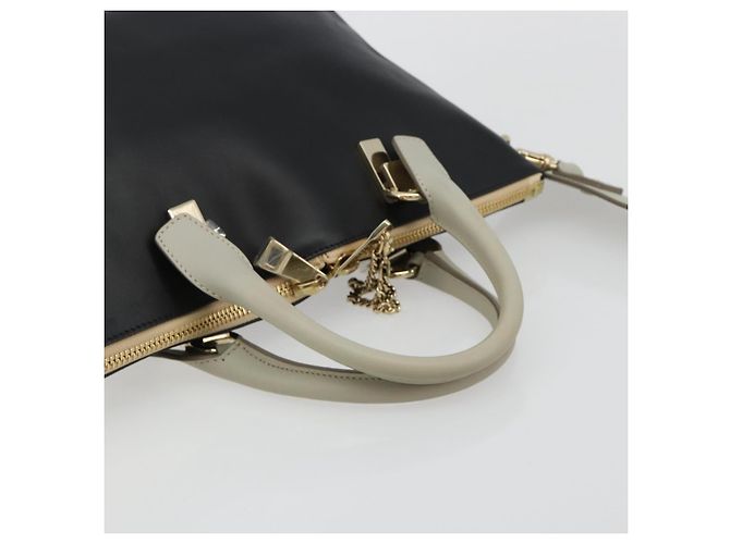 Chloé Chloe Bailey Hand Bag Leather 2way Black Gold - vista 7