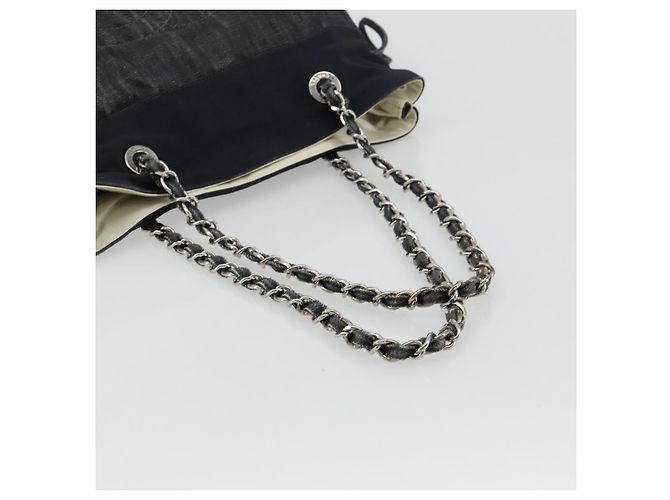 CHANEL COCO Mark Chain Shoulder Bag Denim Black Silver CC - vista 7