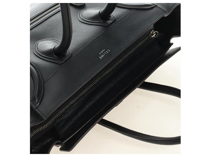 Céline CELINE Luggage Mini Hand Bag Leather Black Silver - Ansicht 6