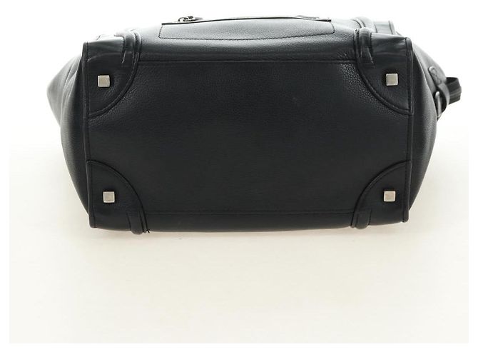 Céline CELINE Luggage Mini Hand Bag Leather Black Silver - Ansicht 9
