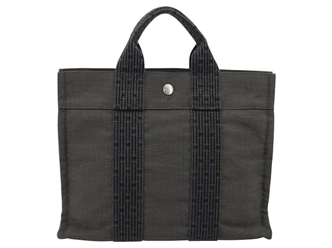 Hermès HERMES Her Line PM Hand Bag Canvas Gray Silver - vista 2