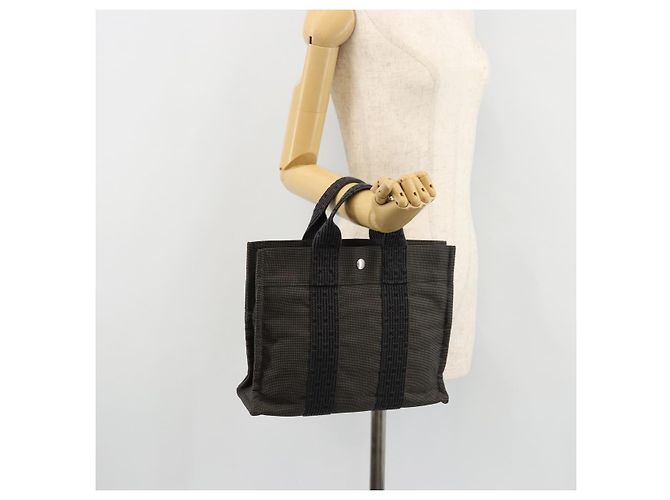 Hermès HERMES Her Line PM Hand Bag Canvas Gray Silver - vista 21