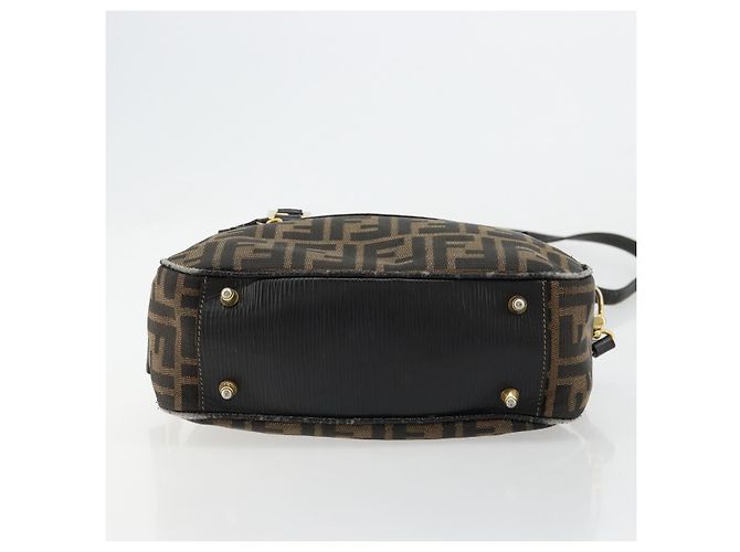 FENDI Zucca Canvas Hand Bag 2way Black Brown - vista 11