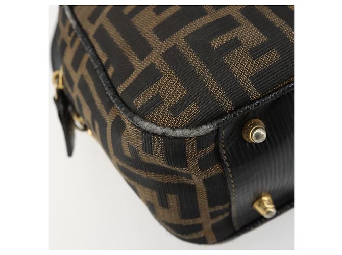FENDI Zucca Canvas Hand Bag 2way Black Brown - vista 13