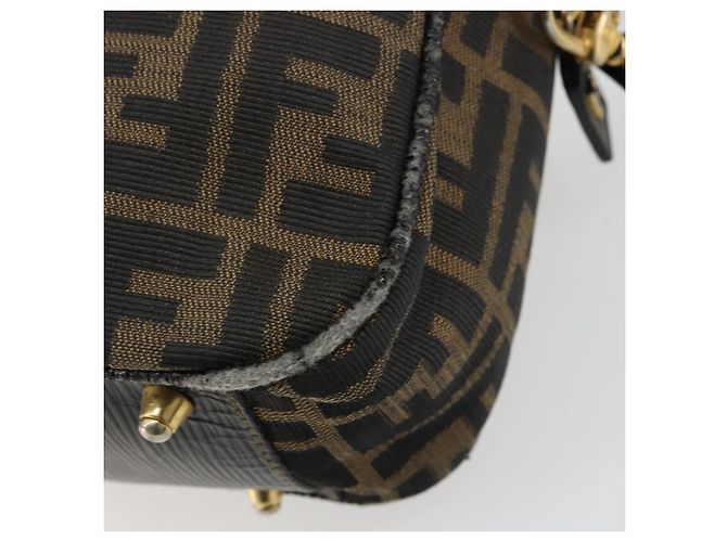 FENDI Zucca Canvas Hand Bag 2way Black Brown - vista 14
