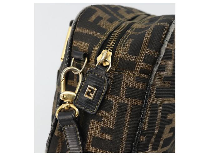 FENDI Zucca Canvas Hand Bag 2way Black Brown - vista 16