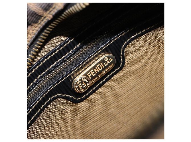 FENDI Zucca Canvas Hand Bag 2way Black Brown - vista 17
