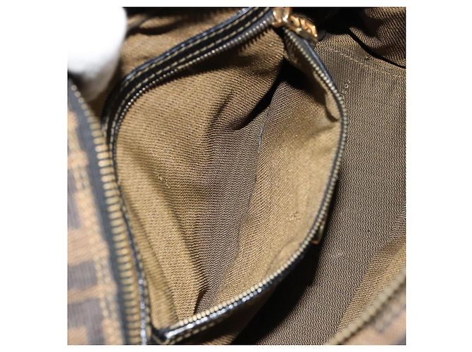 FENDI Zucca Canvas Hand Bag 2way Black Brown - vista 22