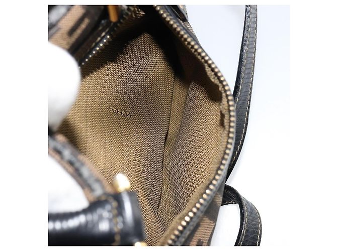 FENDI Zucca Canvas Hand Bag 2way Black Brown - vista 23