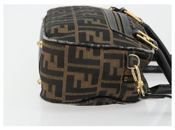 FENDI Zucca Canvas Hand Bag 2way Black Brown - vista 4