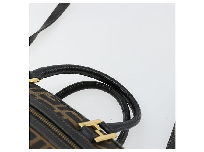 FENDI Zucca Canvas Hand Bag 2way Black Brown - vista 8