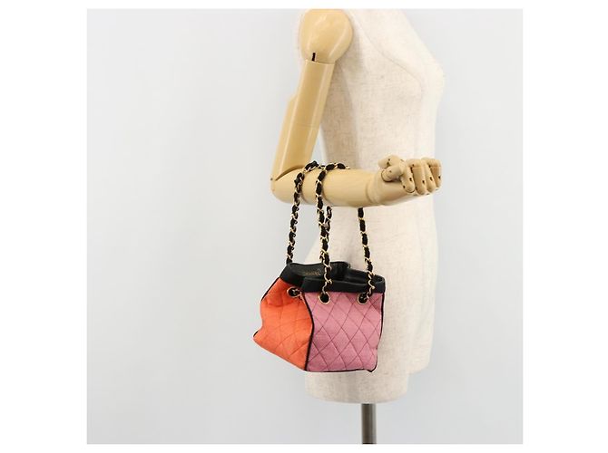 CHANEL Matelasse Chain Shoulder Bag Straw Multicolor Gold CC - vista 22