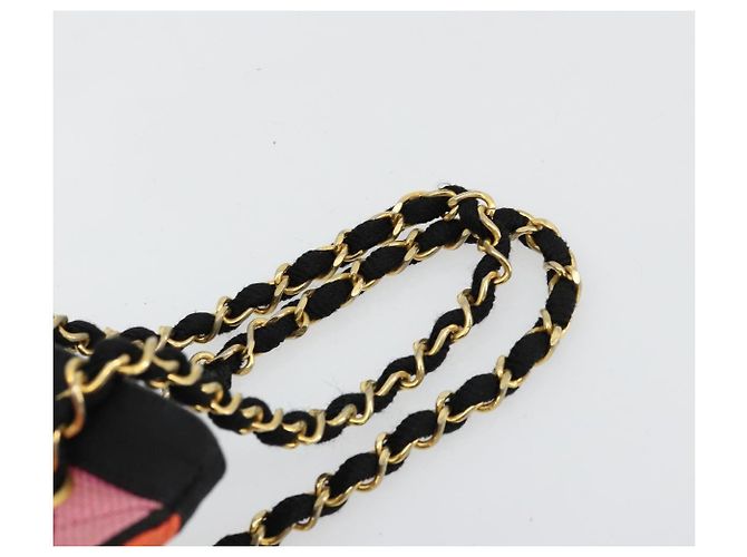 CHANEL Matelasse Chain Shoulder Bag Straw Multicolor Gold CC - vista 8