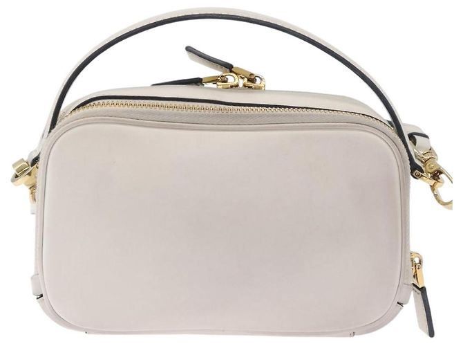 PRADA Hand Bag Leather 2way White Gold - vista 3